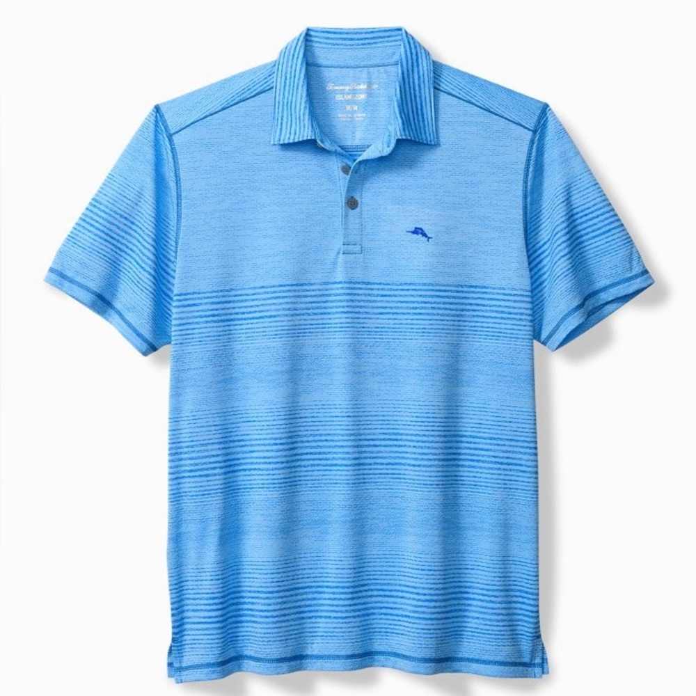 NWT Tommy BAHAMA Seabrook Stripe IslandZone® Polo